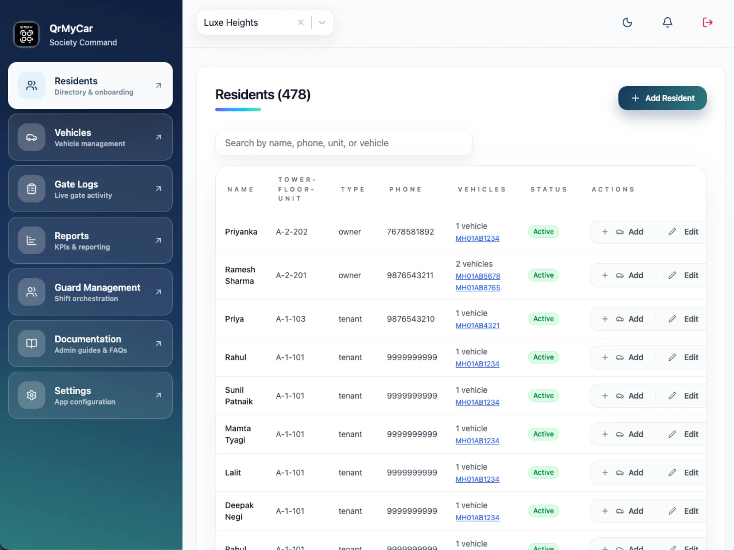 Screenshot: Admin Portal Dashboard