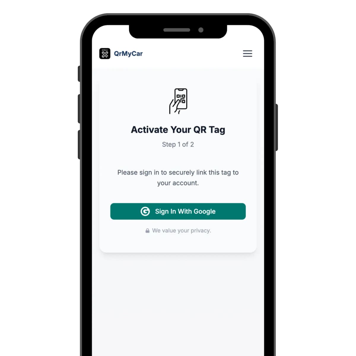 How to login to QrMyCar using Google