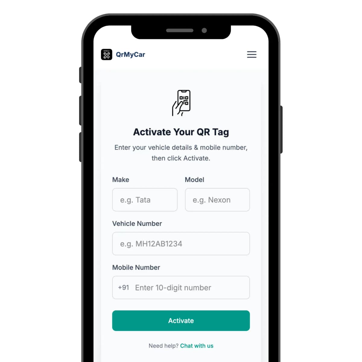 QrMyCar Activation